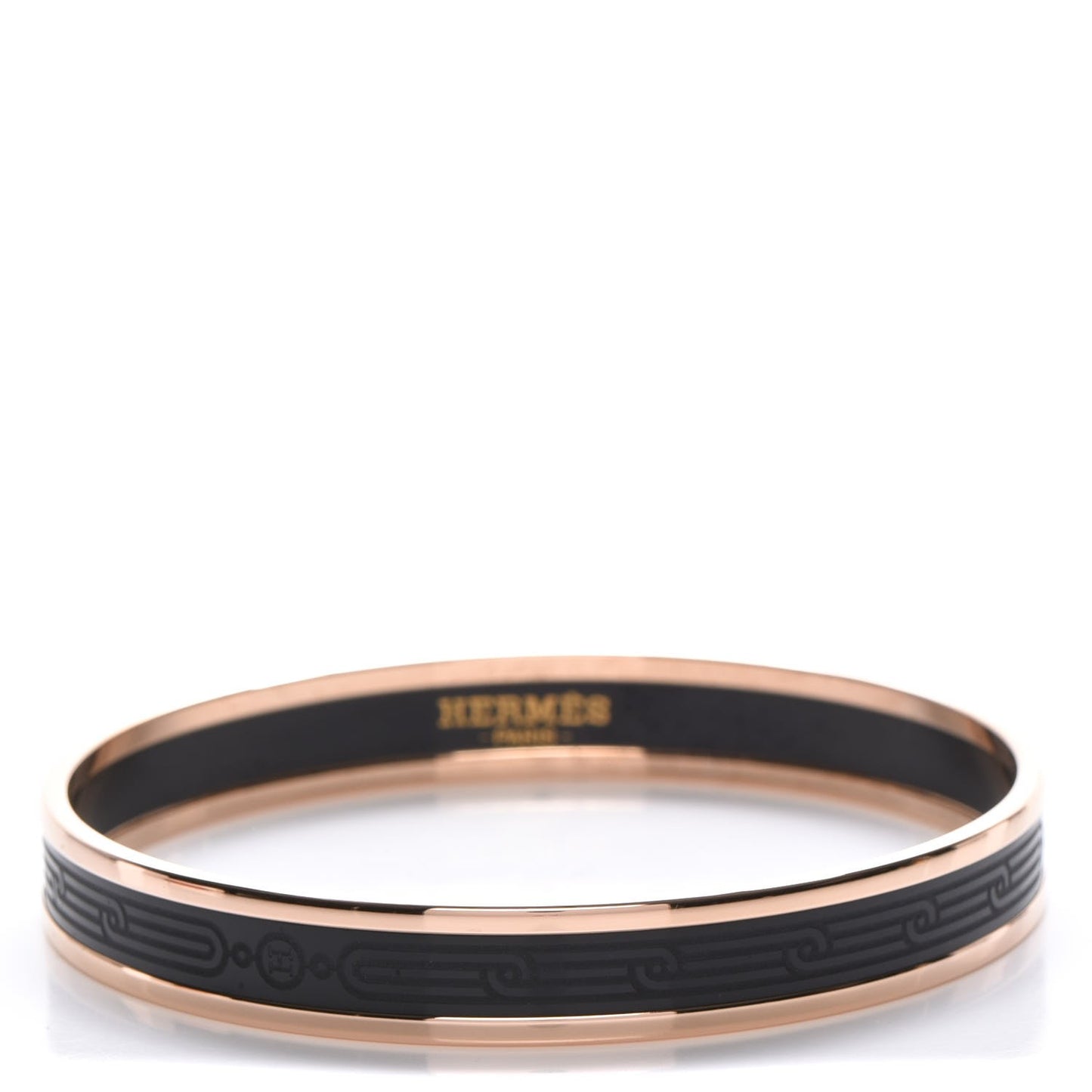 Enamel Printed Narrow Sellier Bracelet 65 Black