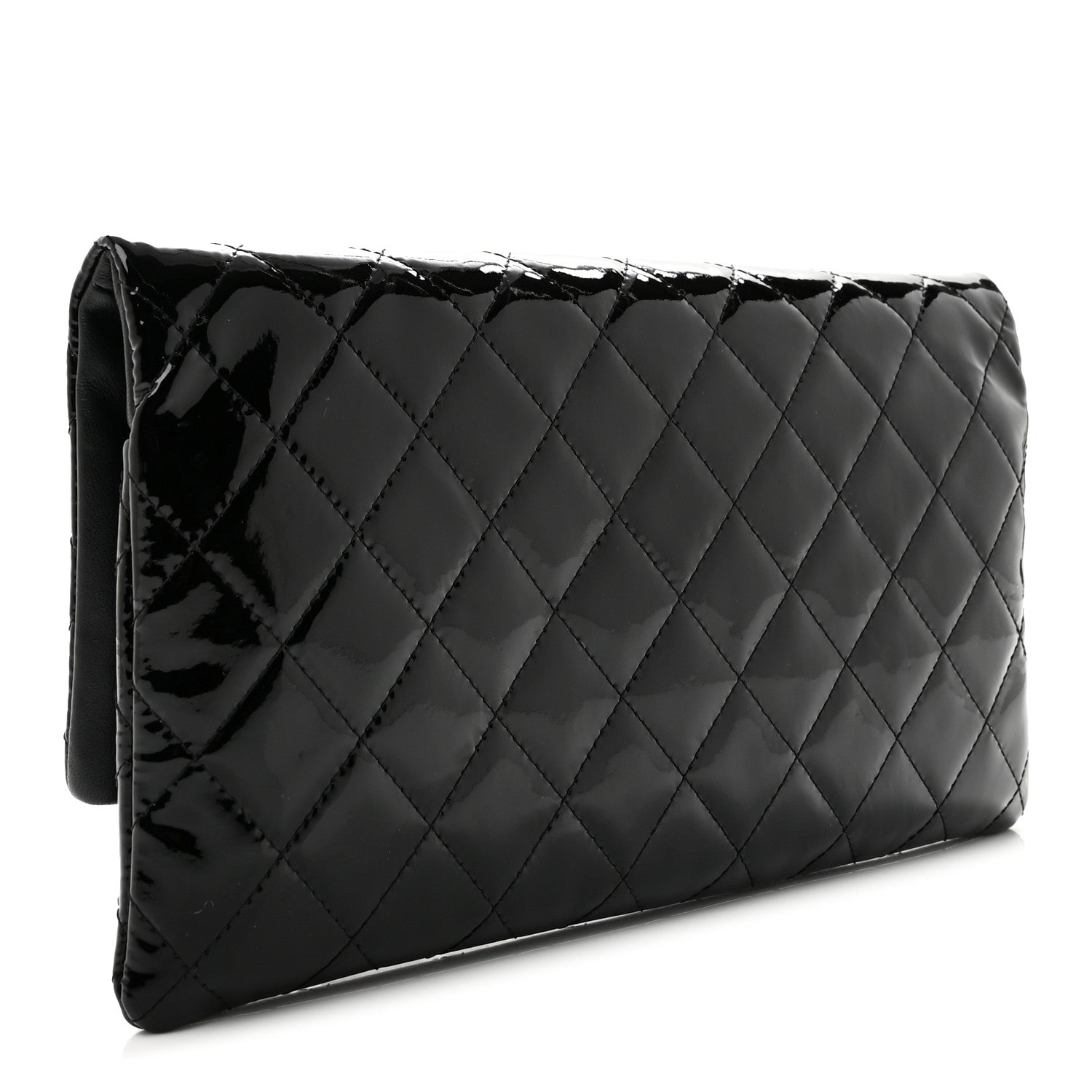 Chanel Patent Calfskin Quilted Beauty CC Clutch Black 3 of 8