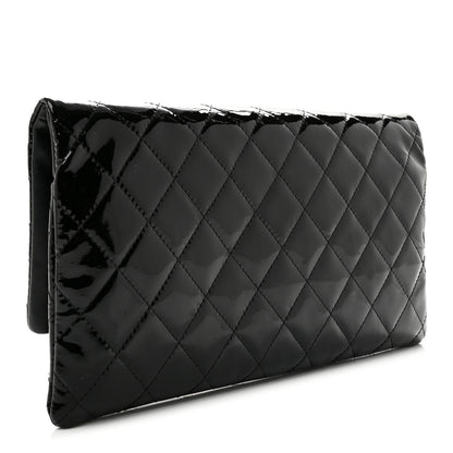 Chanel Patent Calfskin Quilted Beauty CC Clutch Black 3 of 8