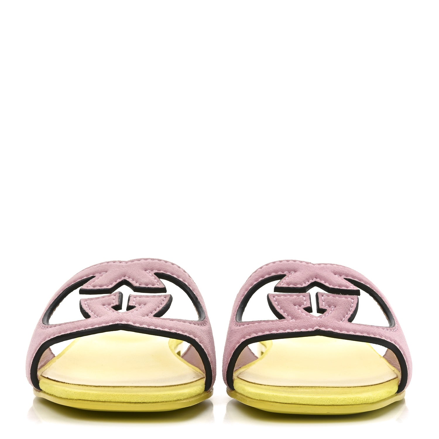 正規品　GUCCI トング　サンダル 37 ピンクベージュ Gucci Kid Scamosciato Interlocking G Cut Out Slide Sandals 37