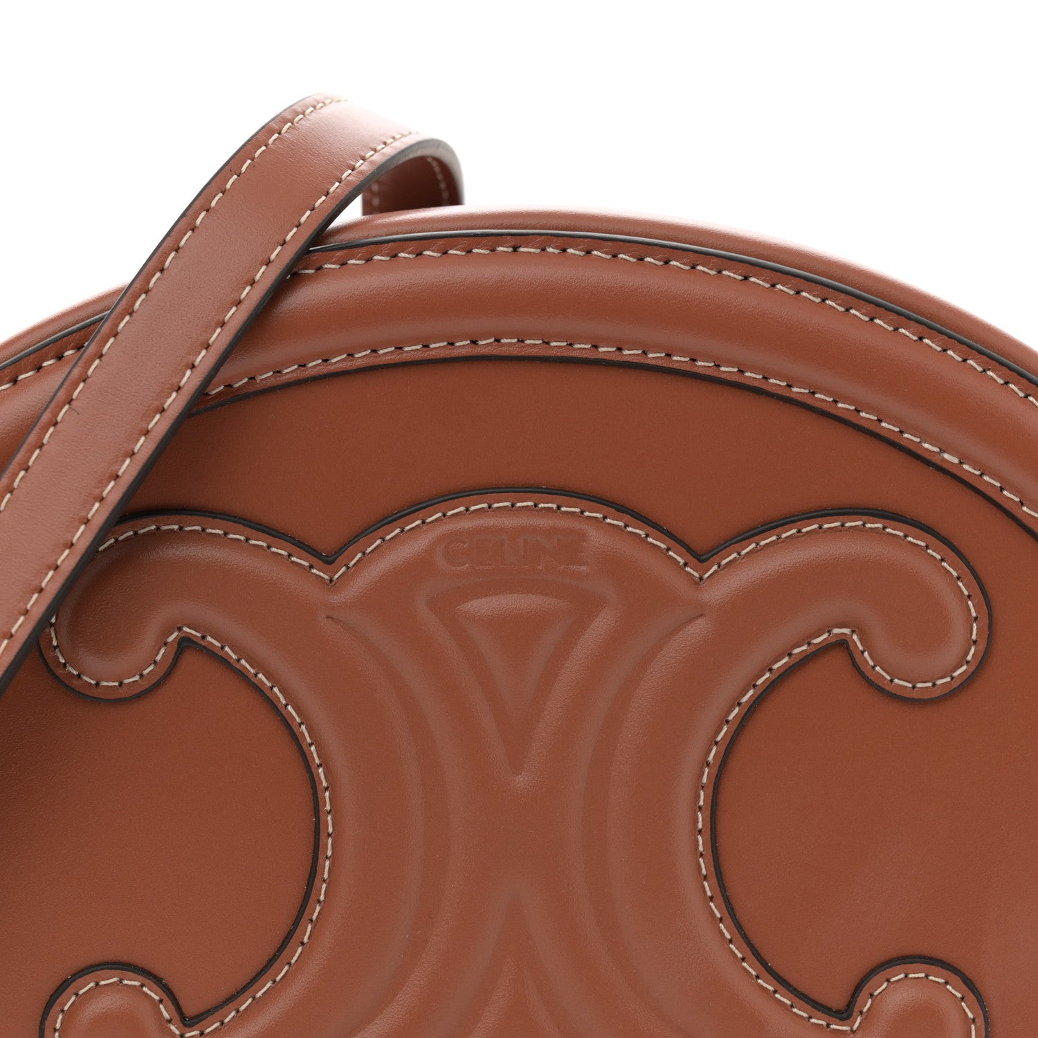 Celine Smooth Calfskin Cuir Triomphe Oval Bag Tan 8 of 10