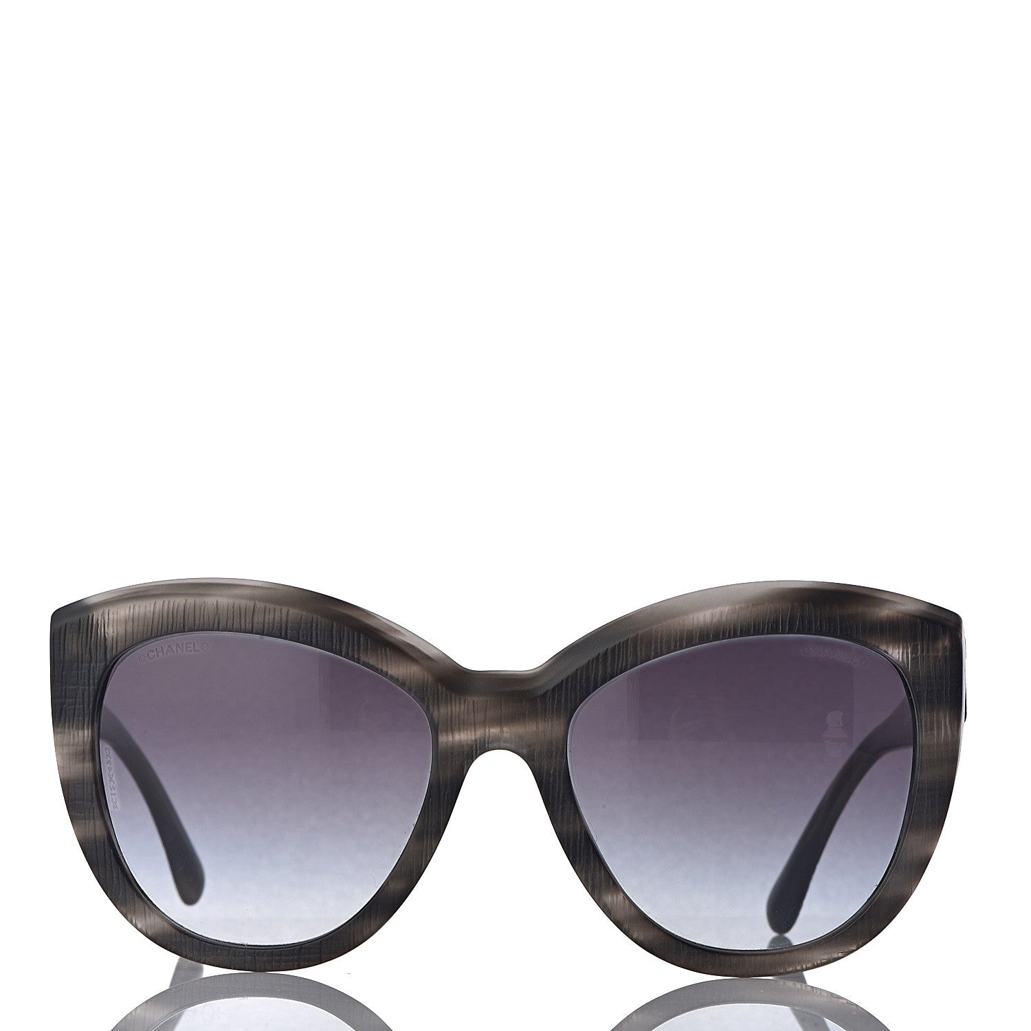 Chanel Tweed Effect CC Polarized Butterfly Signature Sunglasses 5332 Grey 2 of 9