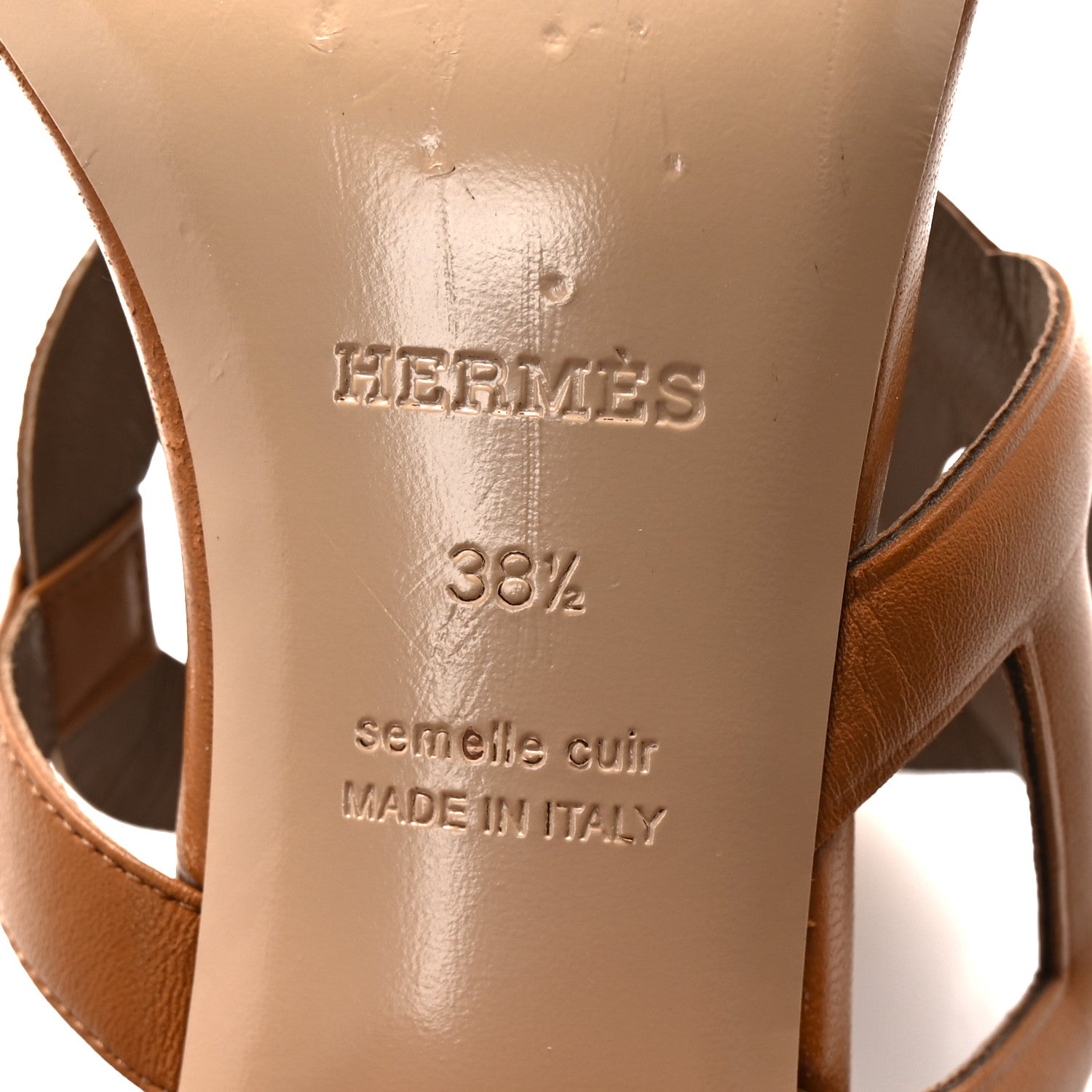 Hermes Nappa Bikini Sandals 38.5 Gold 7 of 9
