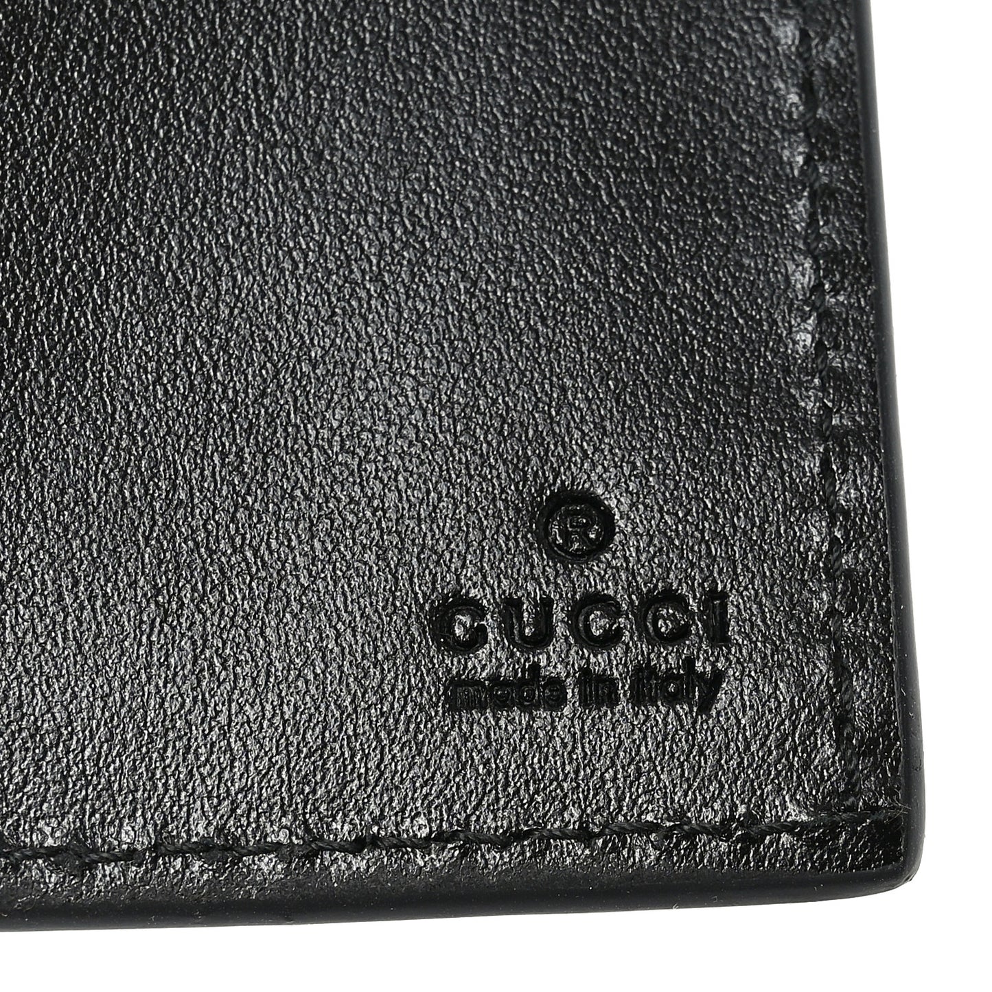 Plutone Calfskin Logo Bi-Fold Wallet Black