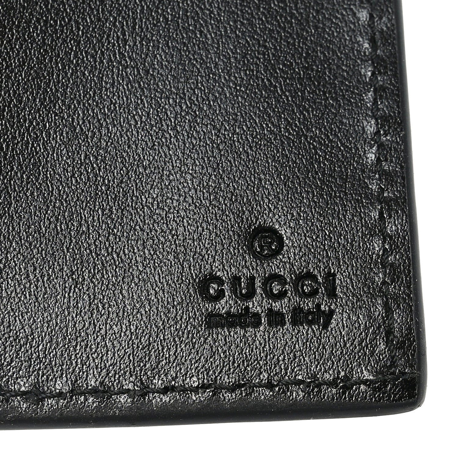 Gucci Plutone Calfskin Logo Bi-Fold Wallet Black 6 of 7