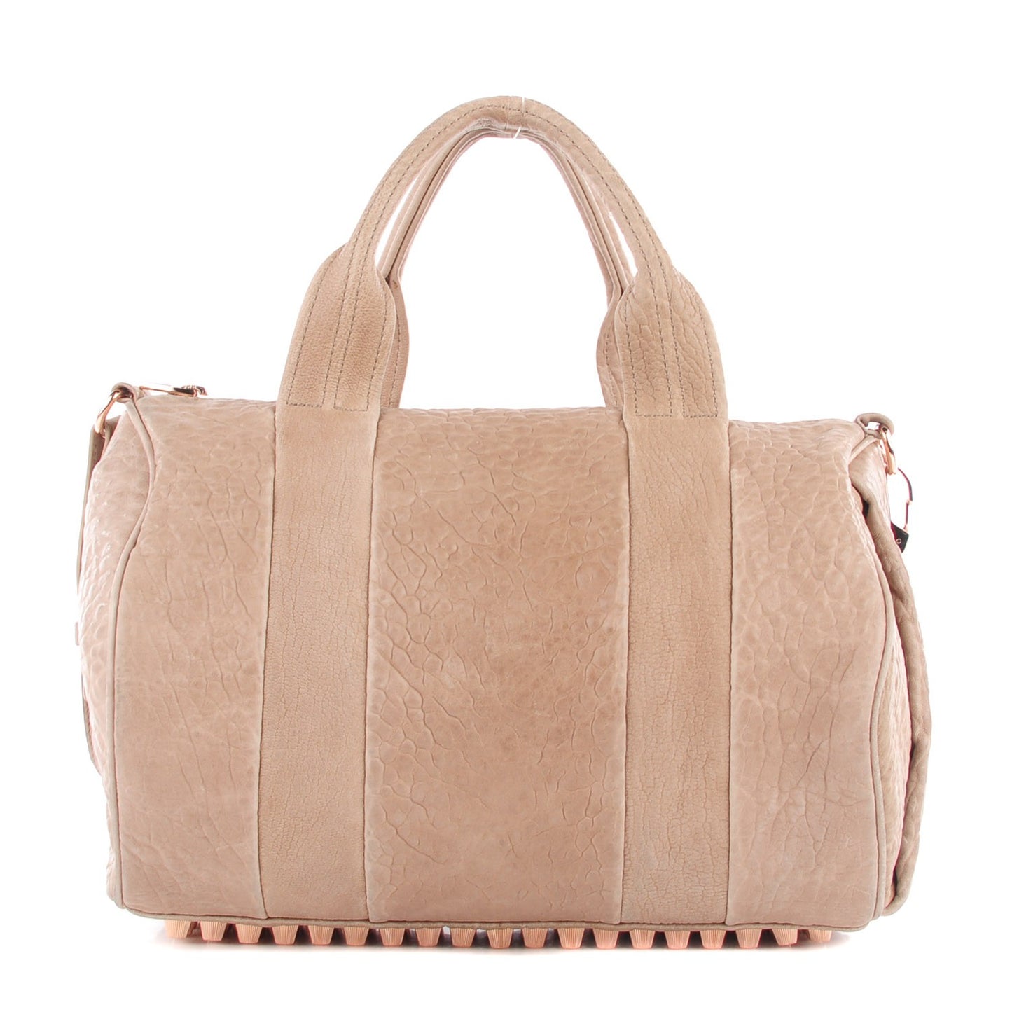 Pebbled Lambskin Rocco Latte Rose Gold Hardware