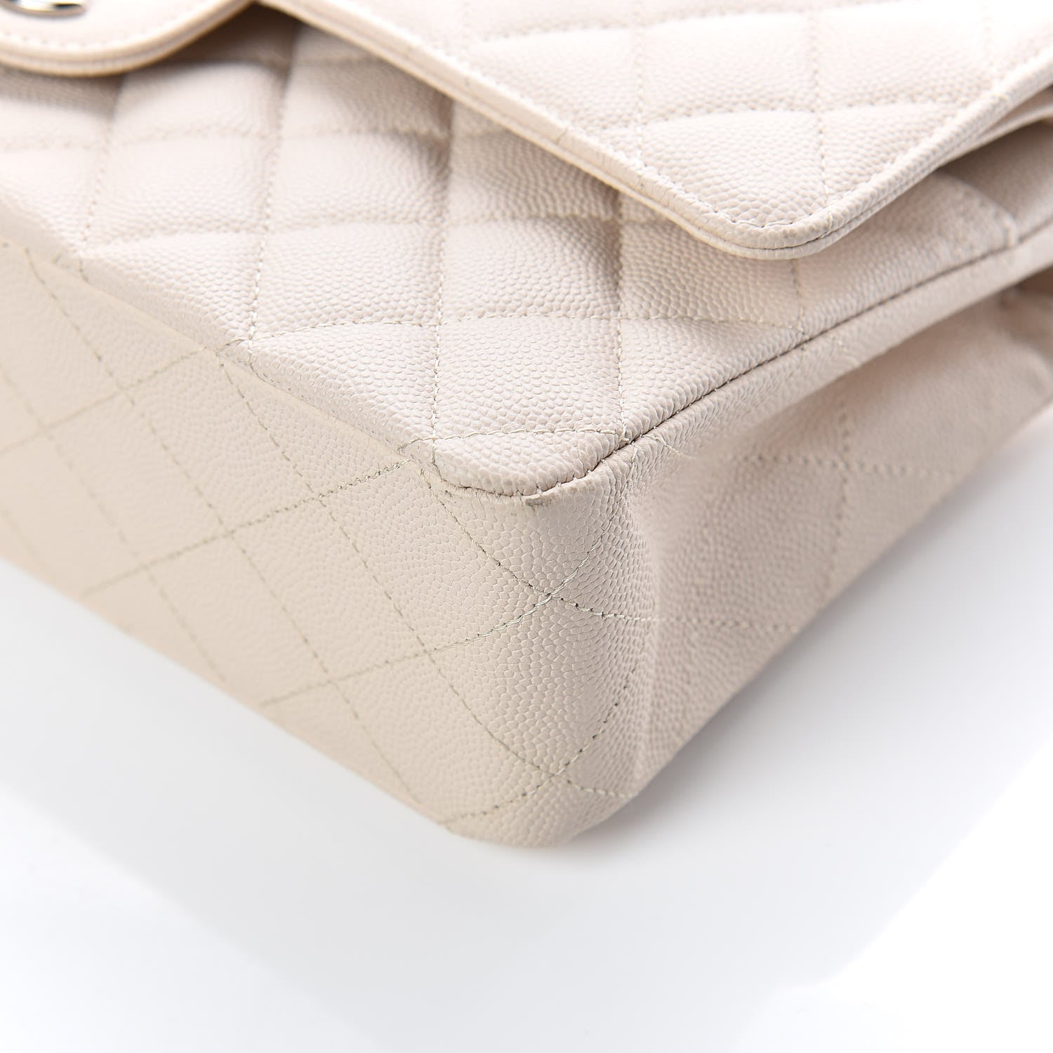 Chanel Caviar Quilted Medium Double Flap Light Beige 10 of 14