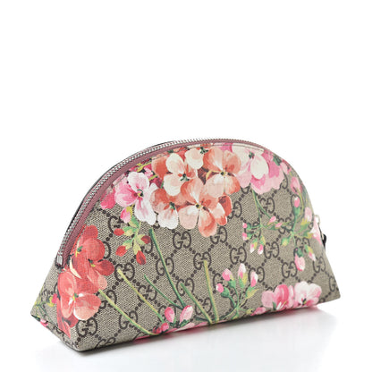 Gucci GG Supreme Monogram Blooms Large Pouch Cosmetic Case Beige Multicolor Dry Rose 3 of 8