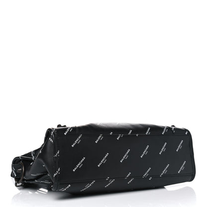 Balenciaga Veau Allover Logo Classic Hardware S City Black White 3 of 4
