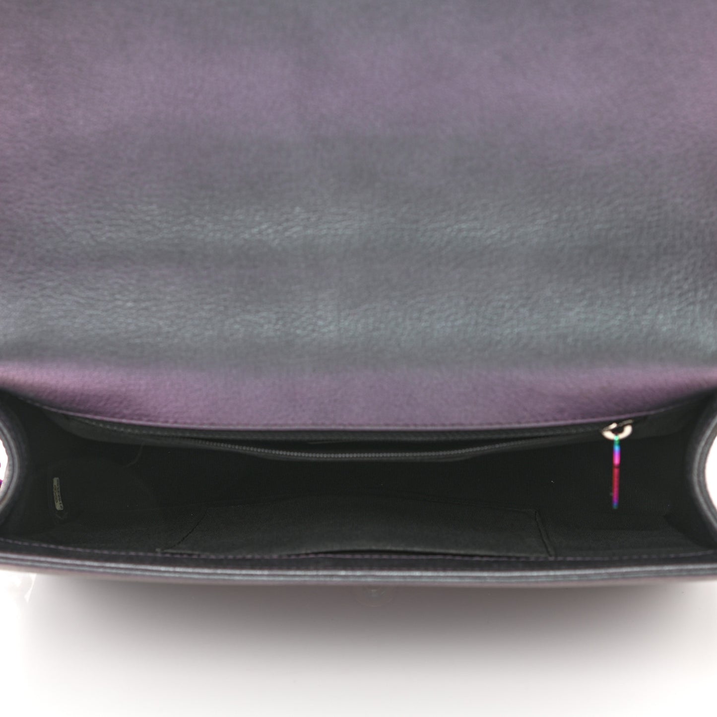 Iridescent Goatskin Quilted New Medium Boy Flap Purple
