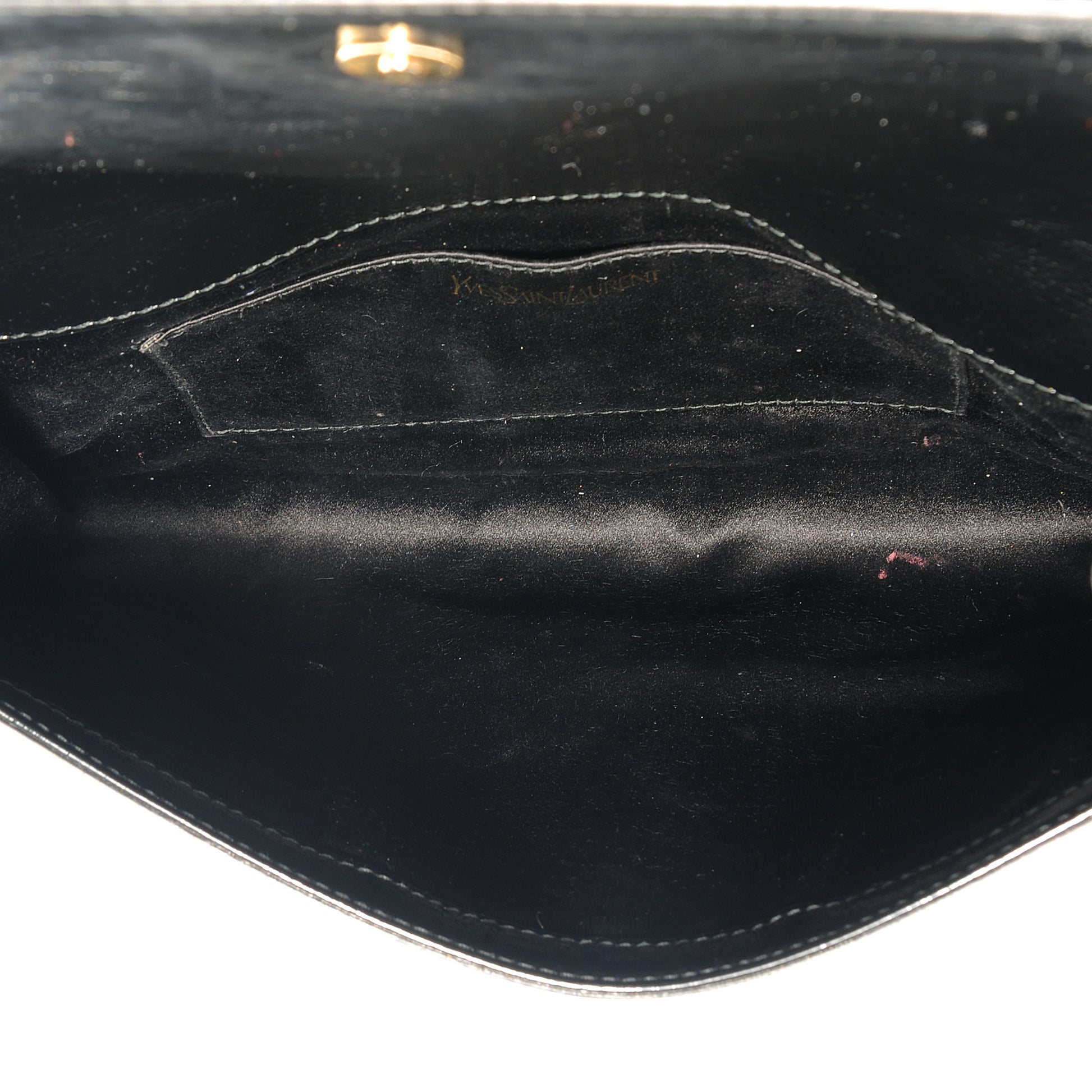 Saint Laurent Textured Patent Monogram Large Belle De Jour Clutch Black 5 of 7