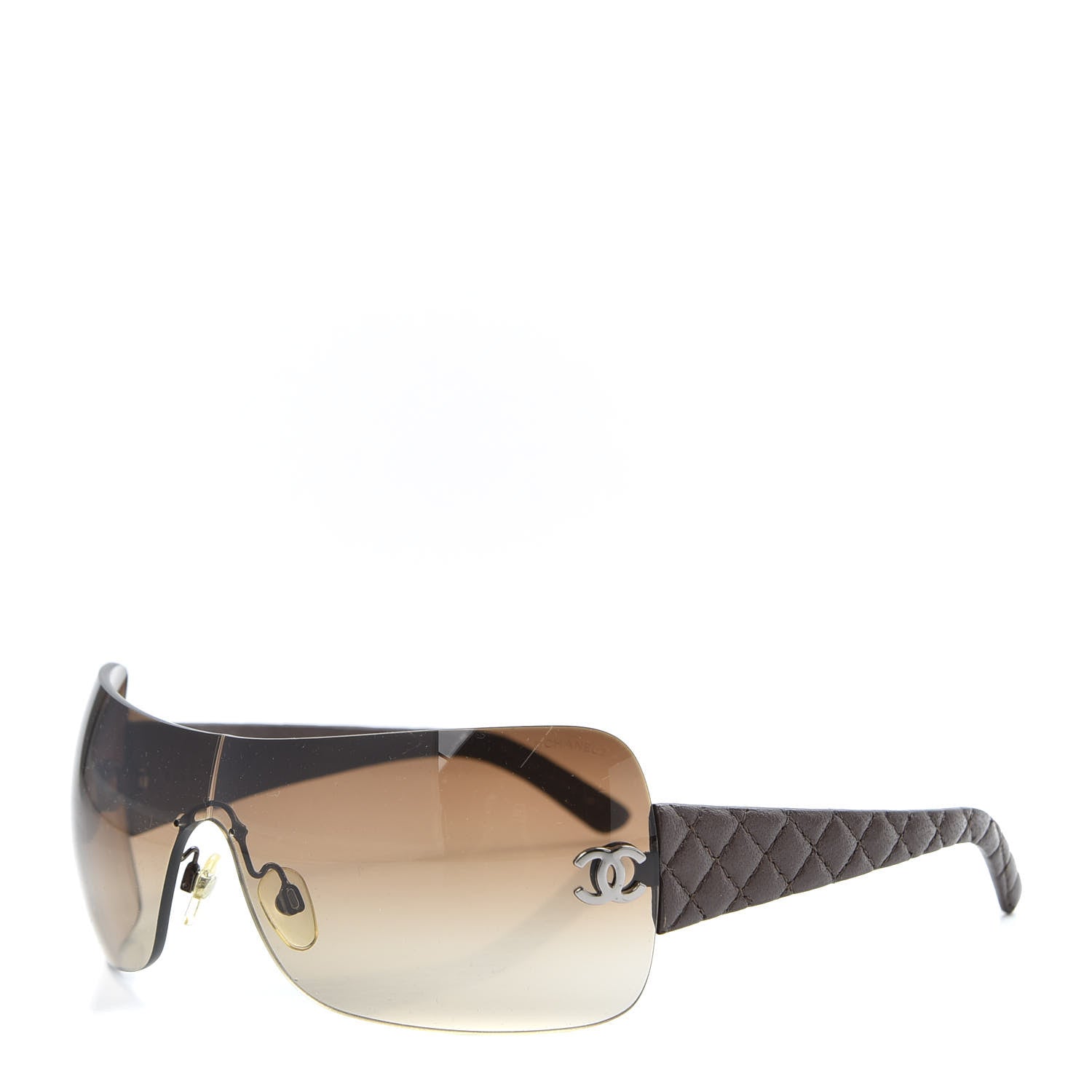 Chanel Metallic Quilted CC Sunglasses 4157-Q Brown 1 of 8