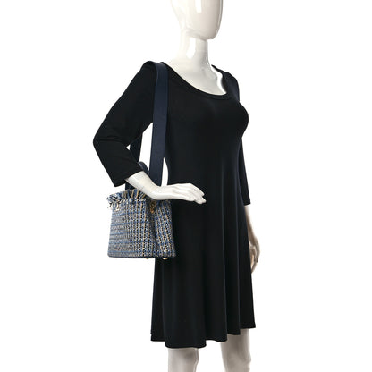 Louis Vuitton Tweed Raffia Calfskin Capucines MM Multicolor Navy 2 of 8