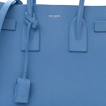 Saint Laurent Grained Calfskin Small Sac De Jour Blue Clair 8 of 9