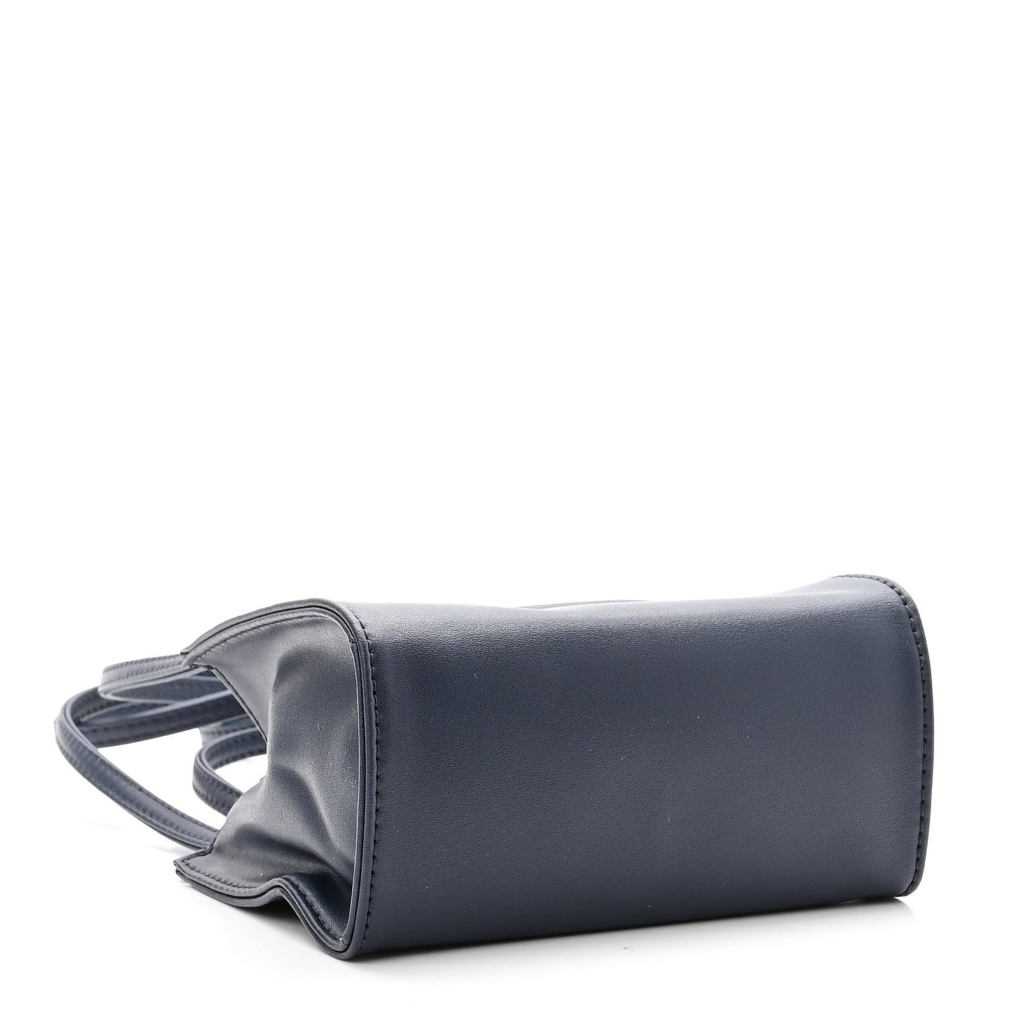 Vegan Leather Small Shopping Bag Navy