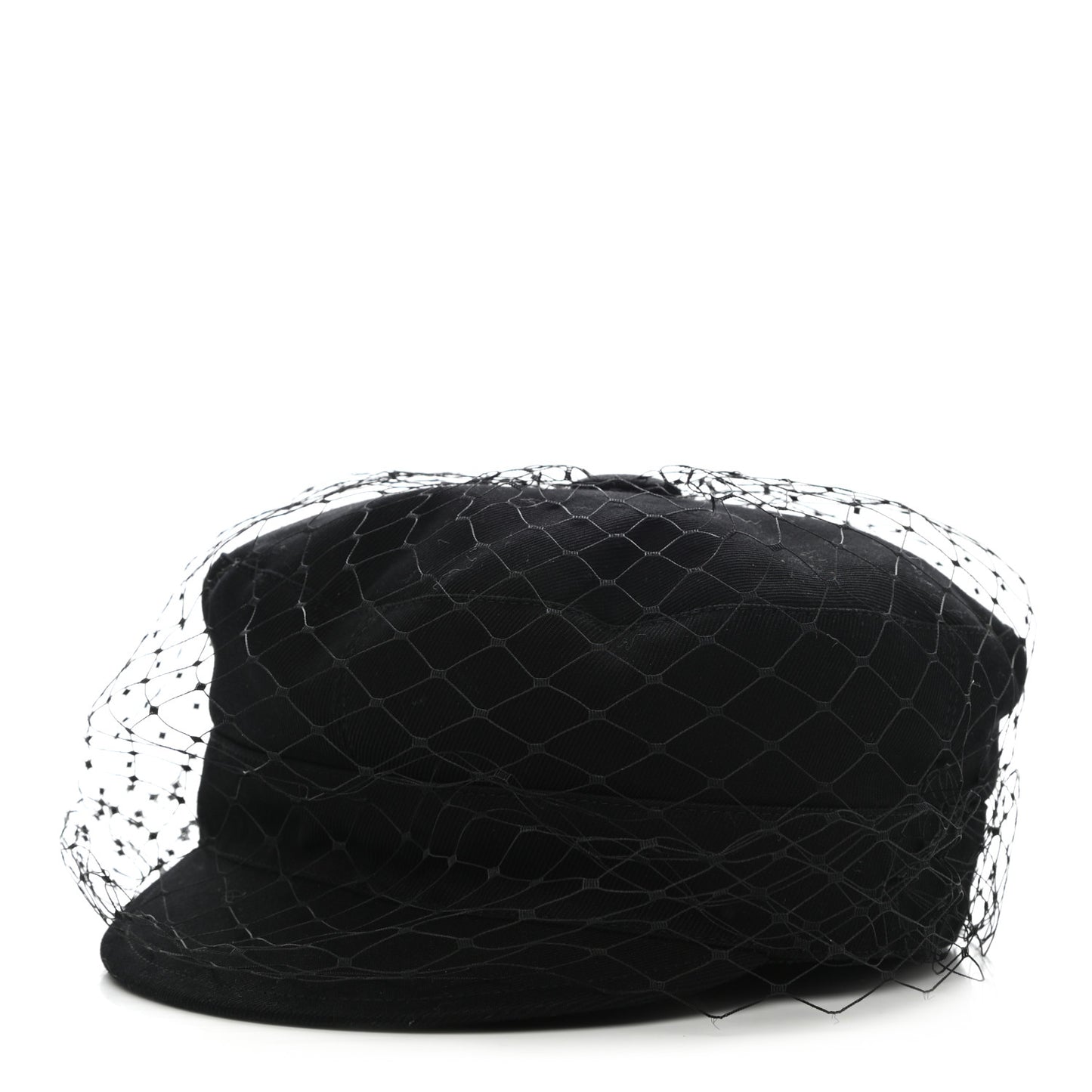 Cotton Canvas Arty Cap with Veil 58 Black