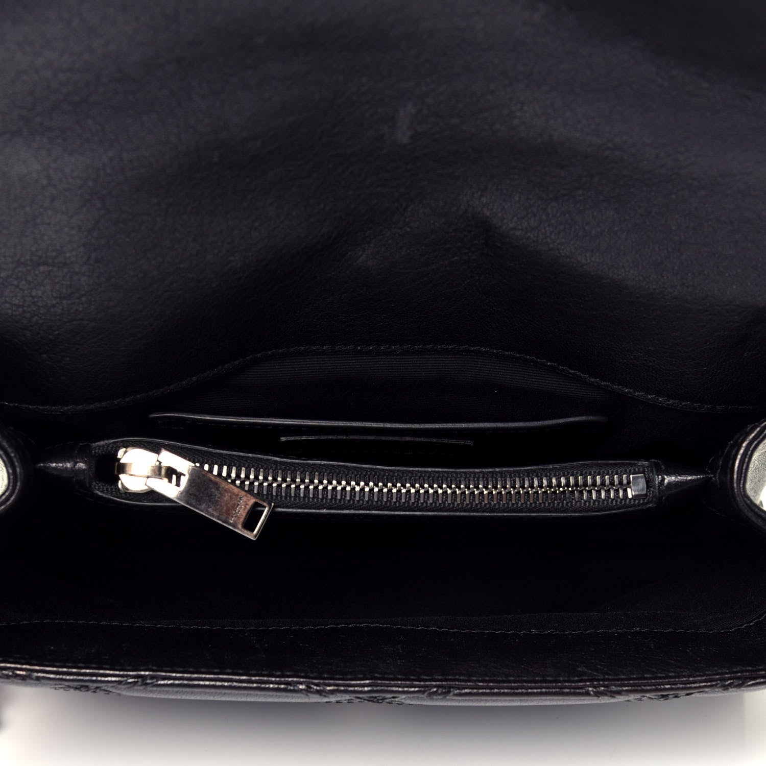 Saint Laurent Calfskin Matelasse Diamond Quilted Monogram Medium College Bag Black 6 of 10