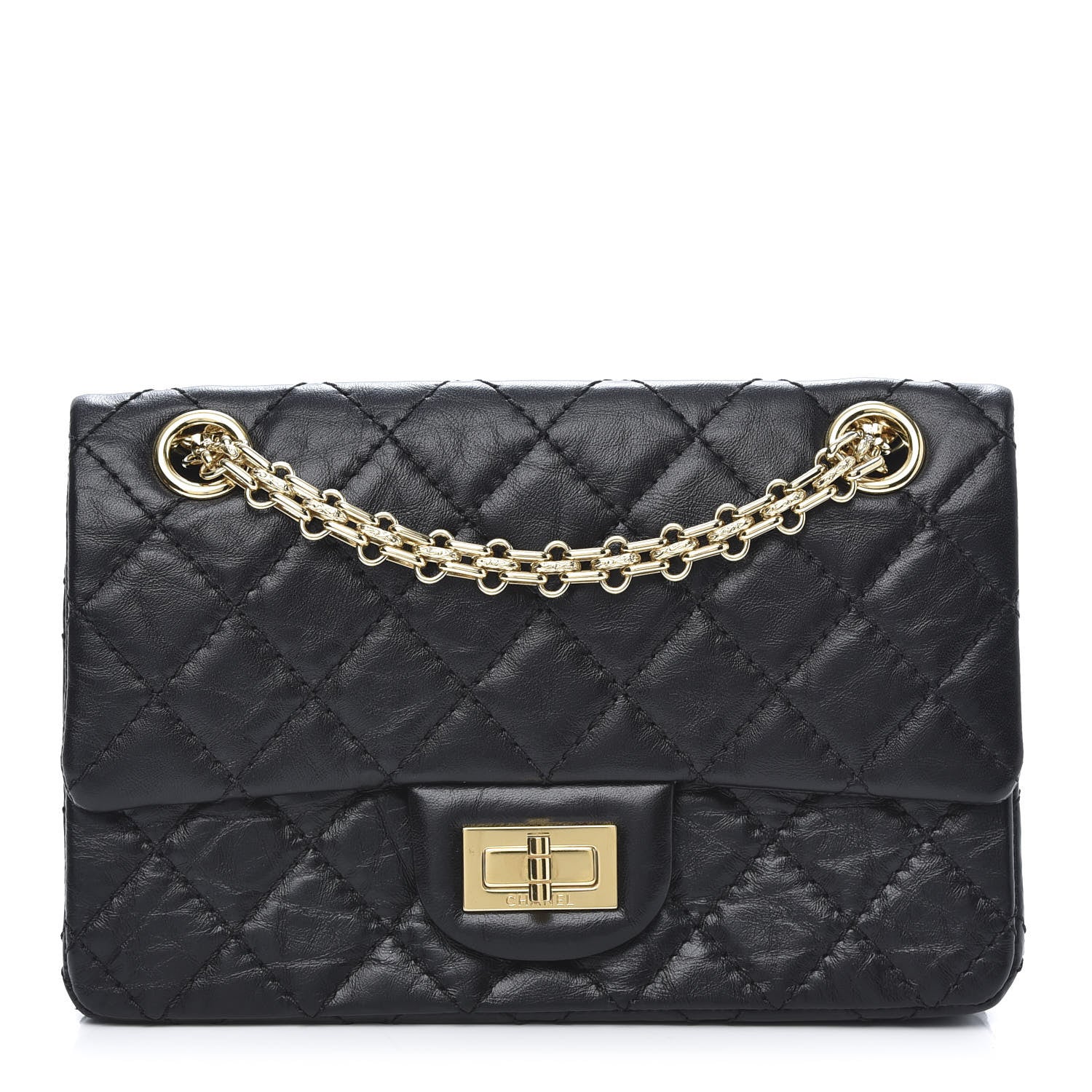 Chanel Aged Calfskin Quilted 2.55 Reissue Mini Flap Black 1 of 11