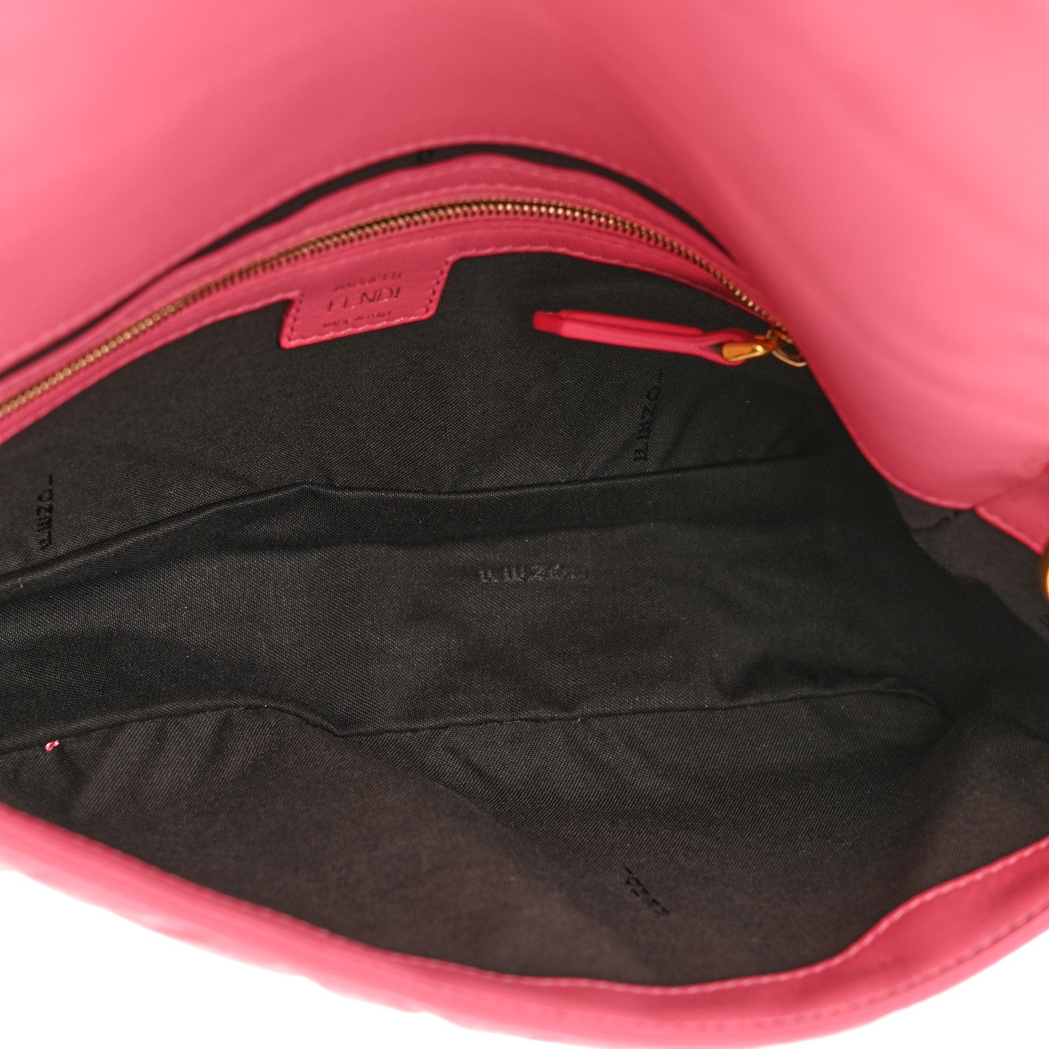 Fendi Nappa FF 1974 Embossed Baguette Rosa Fluo 5 of 12