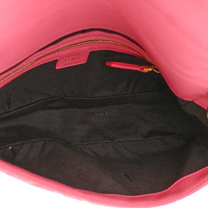 Fendi Nappa FF 1974 Embossed Baguette Rosa Fluo 5 of 12