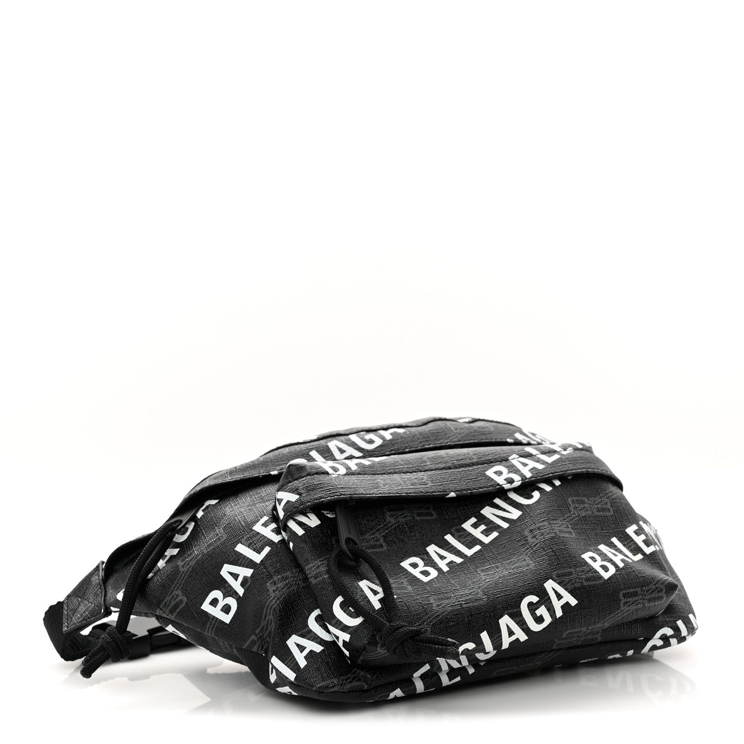 Coated Canvas BB Monogram Allover Logo Medium Signature Beltpack Black Grey White Black Grey White
