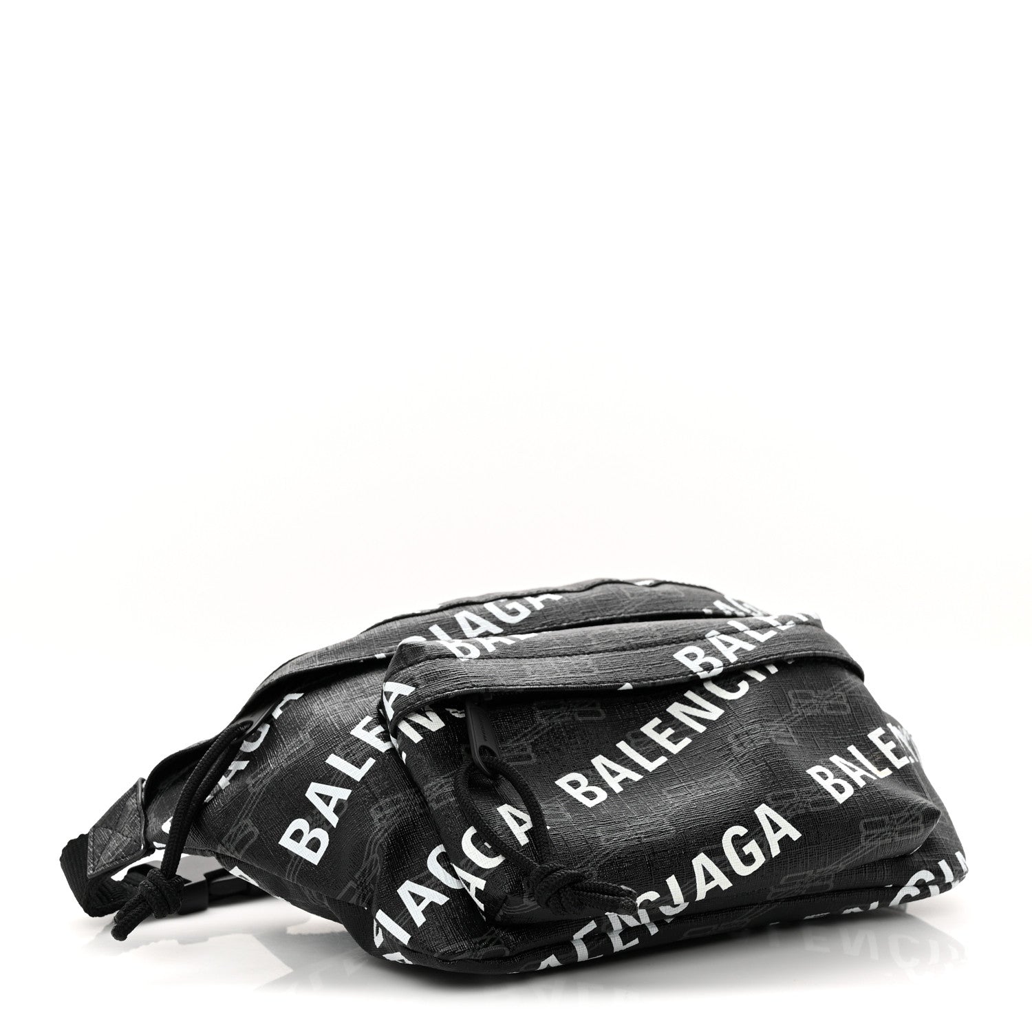 Balenciaga Coated Canvas BB Monogram Allover Logo Medium Signature Beltpack Black Grey White Black Grey White 3 of 9