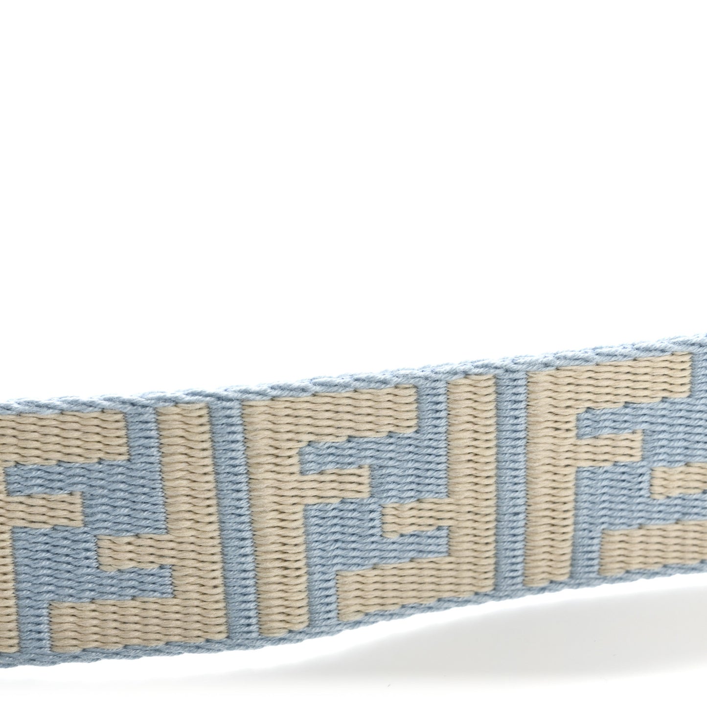 Jacquard Ribbon Vitello King FF Bi-Color Intreccio Adjustable Strap You Azzurro Baby Latte
