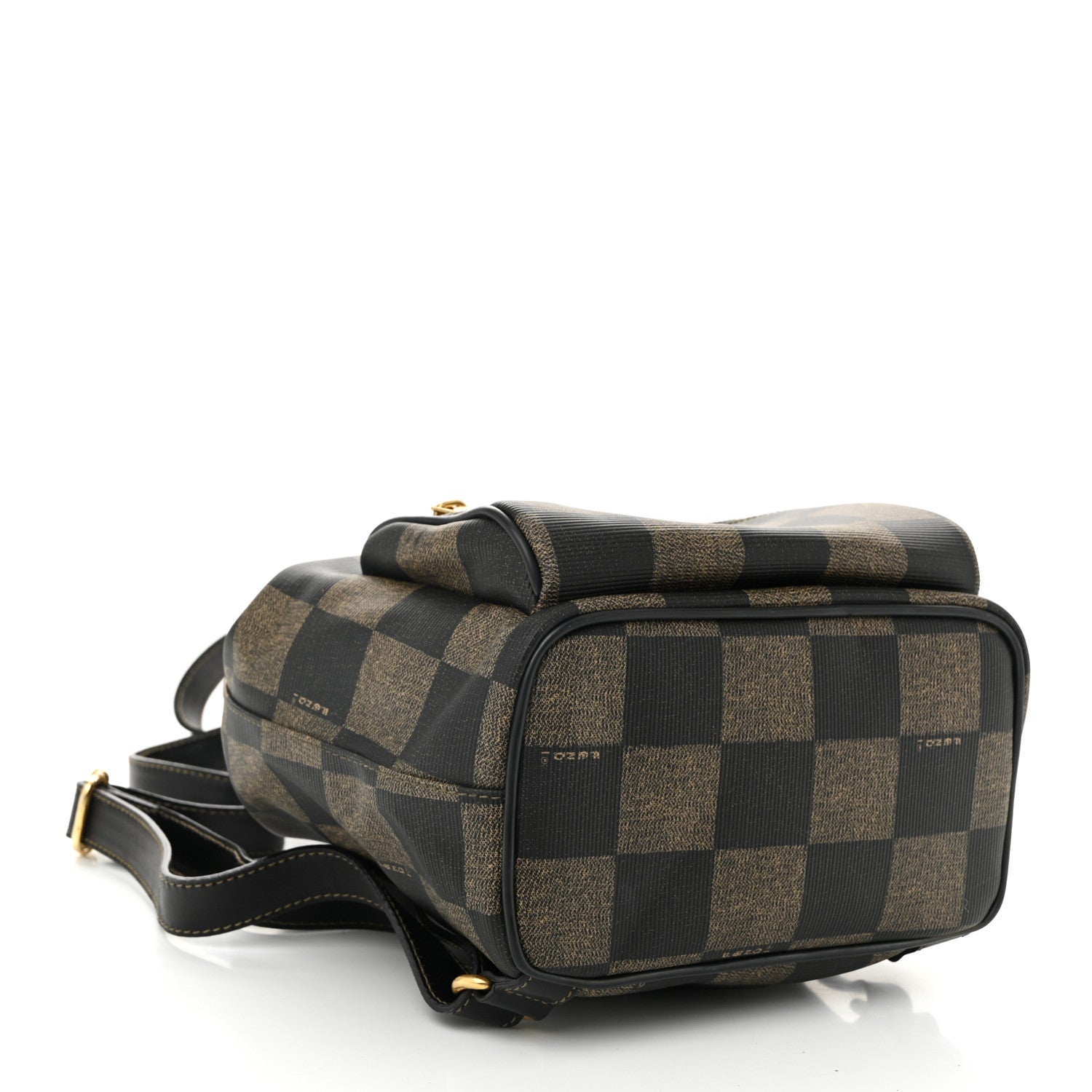 Fendi Coated Canvas Pequin Drawstring Backpack Tobacco 4 of 9