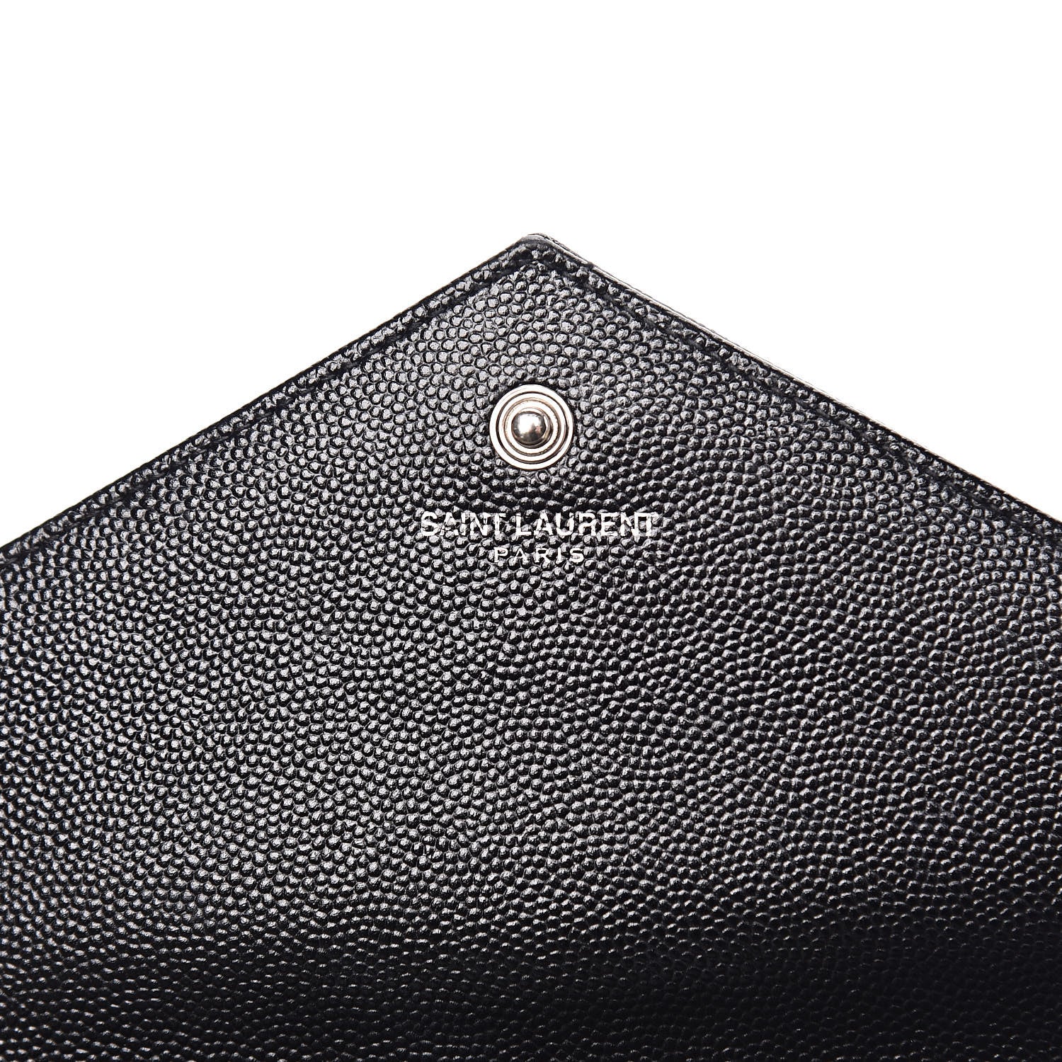 Saint Laurent Grain De Poudre Matelasse Chevron Monogram Chain Wallet Black 6 of 10
