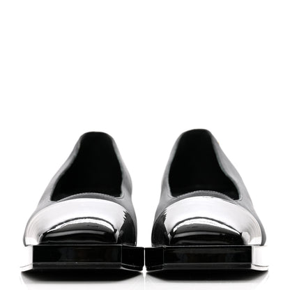 Chanel Grosgrain Patent Cap Toe CC Pumps 39.5 Black 2 of 9