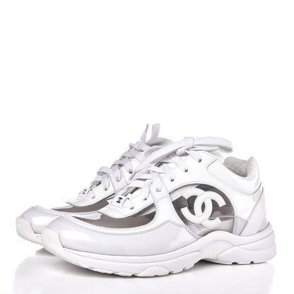 Chanel Calfskin Patent Transparent Sneakers 38 White 3 of 8
