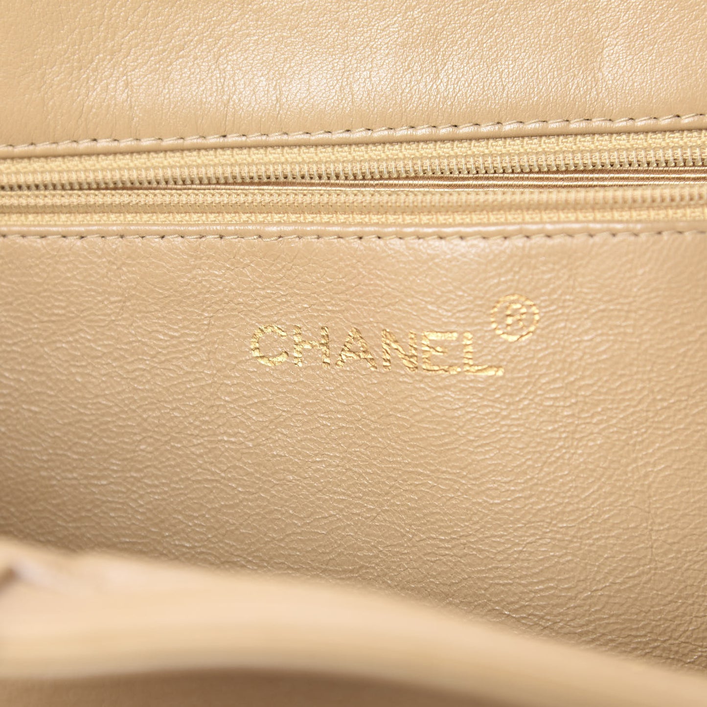 Lambskin Jumbo CC Shoulder Bag Beige