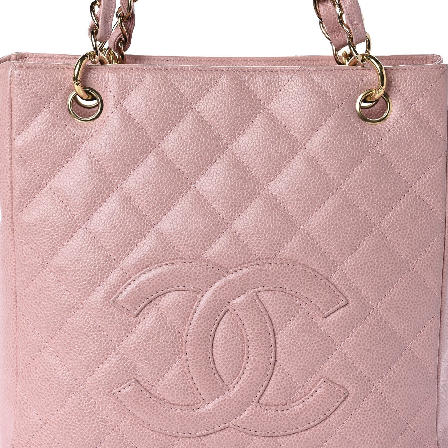 Caviar Quilted Petit Shopping Tote PST Pink