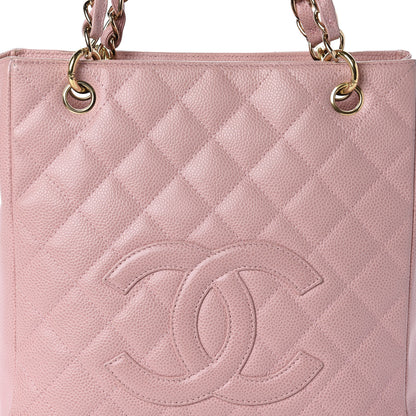 Chanel Caviar Quilted Petit Shopping Tote PST Pink 10 of 10