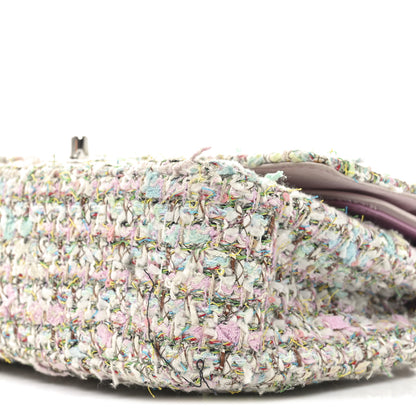 Chanel Tweed Quilted Medium Double Flap Light Pink Multicolor 10 of 13