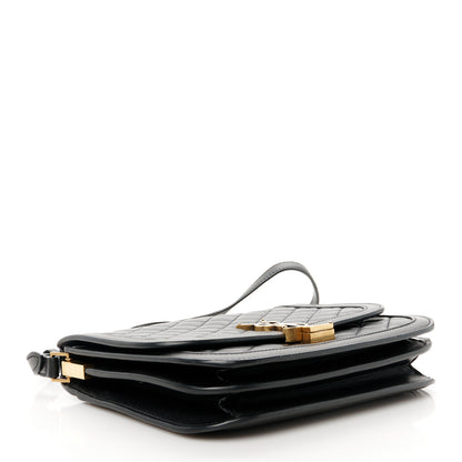 Saint Laurent Lambskin Quilted Monogram Medium Solferino Satchel Black 4 of 11