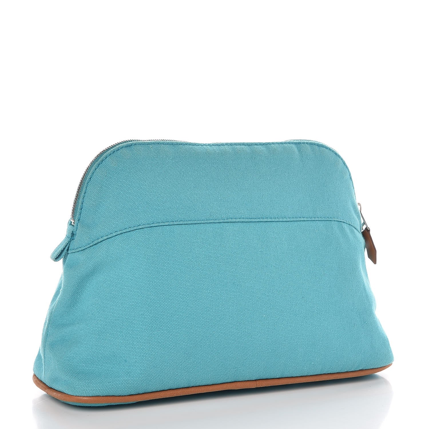 Hermes Cotton Canvas Bolide Travel Cosmetic Pouch MM Bleu Horizon 3 of 8