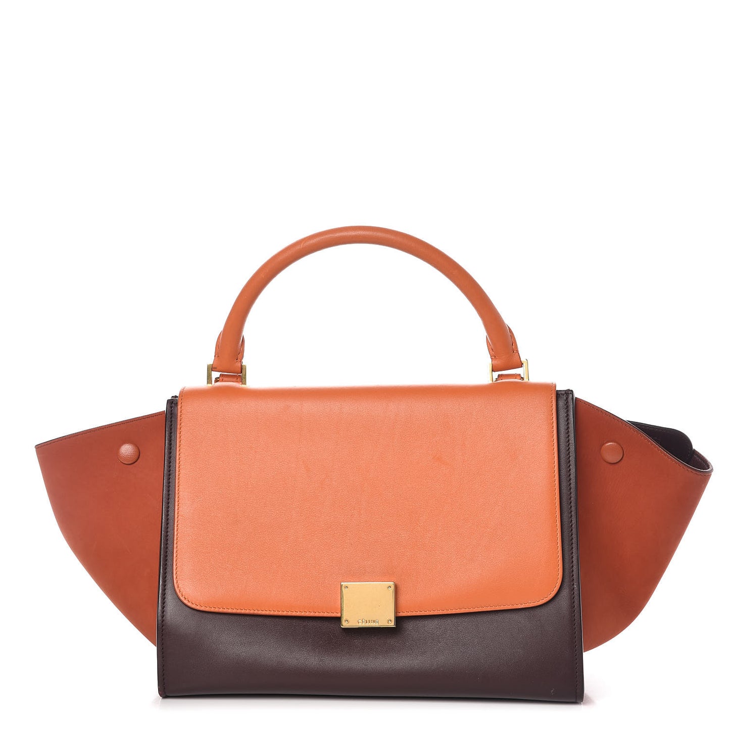 Smooth Calfskin Nubuck Small Tri-Color Trapeze