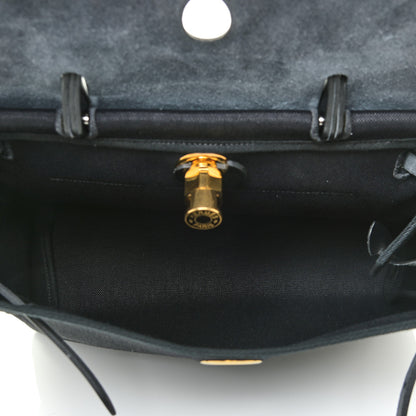 Hermes Military Toile Vache Hunter Herbag Zip PM 31 Black 5 of 17