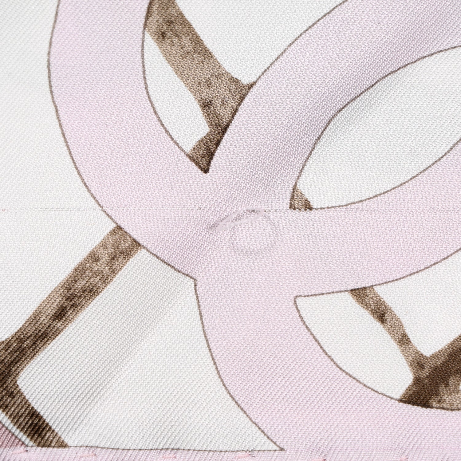 Chanel Silk CC Logo Camellia Scarf White Pink 7 of 7