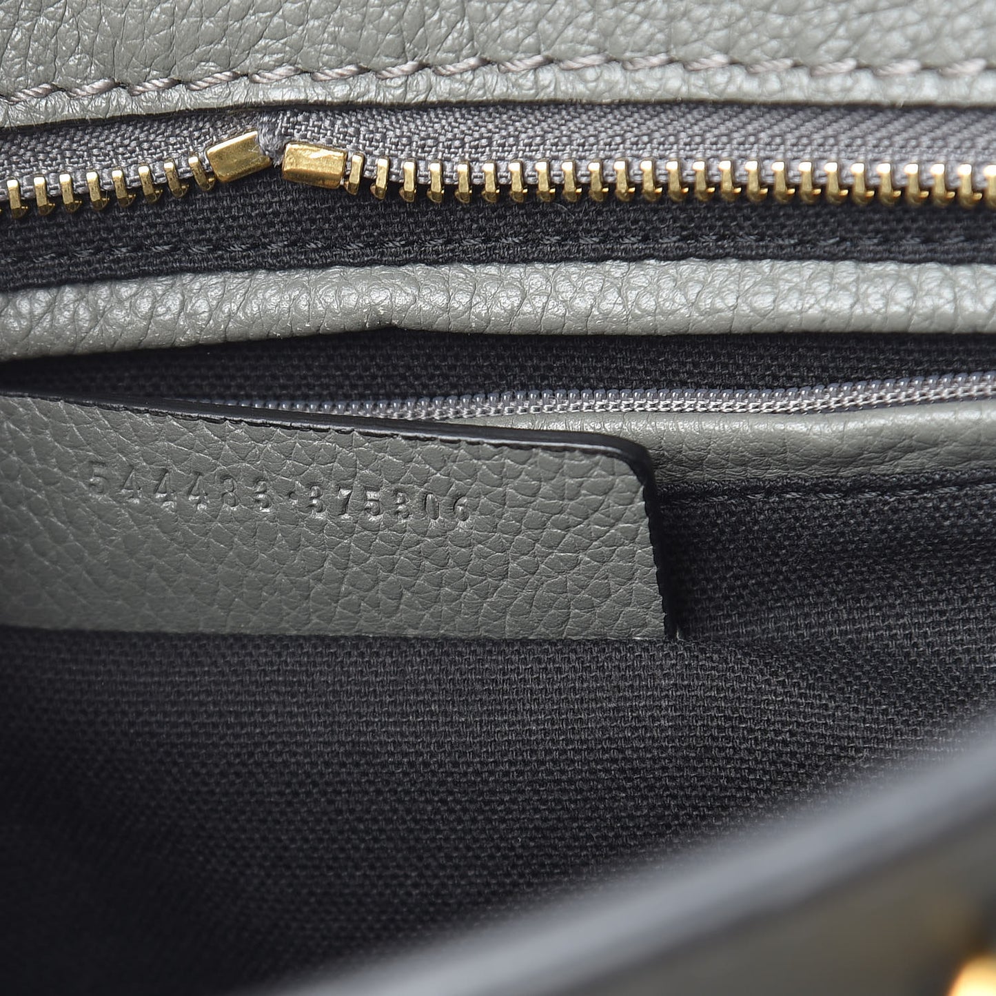 Pebbled Calfskin Small Skull Padlock Zip Around Tote Dark Grey