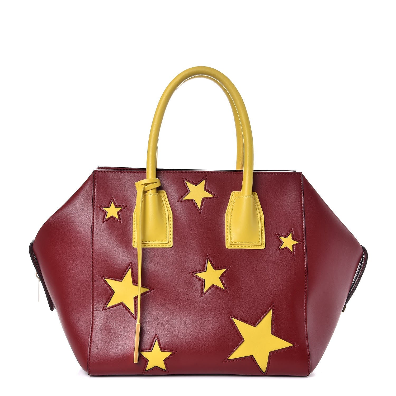 Stella McCartney Eco Alter Nappa Star Embossed Cavendish Boston Bordeaux Yellow 1 of 12