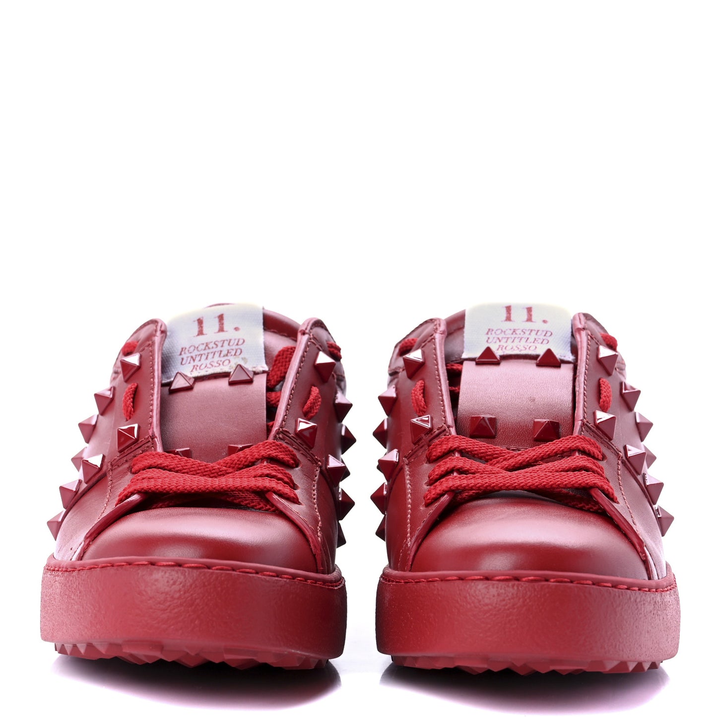 Calfskin Rockstud Untitled Open Sneakers 36.5 Red