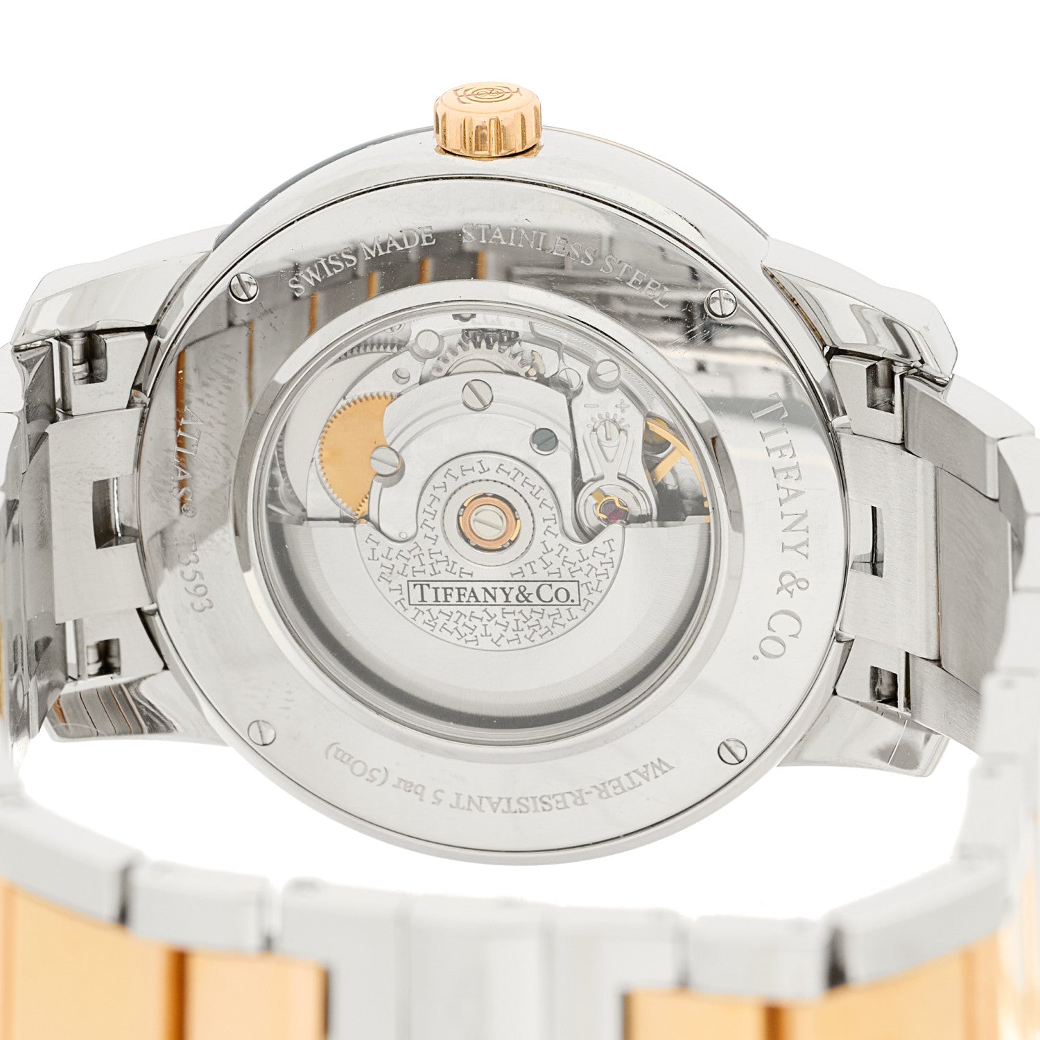Tiffany Stainless Steel 18K Yellow Gold 42mm Atlas Automatic Watch 4 of 4