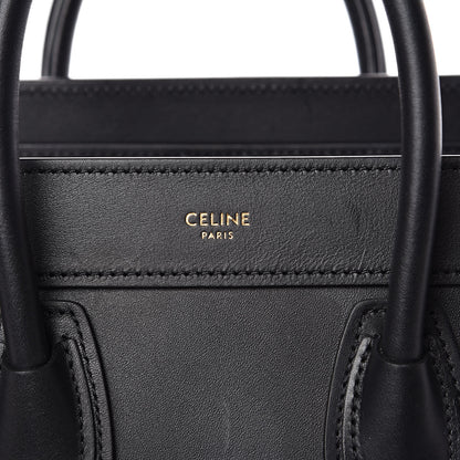 Celine Smooth Calfskin Nano Luggage Black 8 of 12