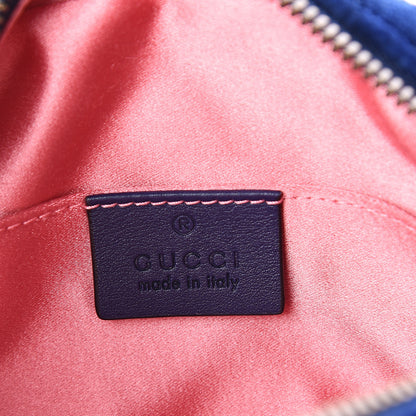 Gucci Velvet Matelasse GG Marmont Belt Bag 85 34 Cobalt Blue 5 of 8