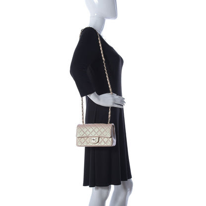 Chanel Iridescent Calfskin Quilted Mini Rectangular Flap Beige 2 of 10