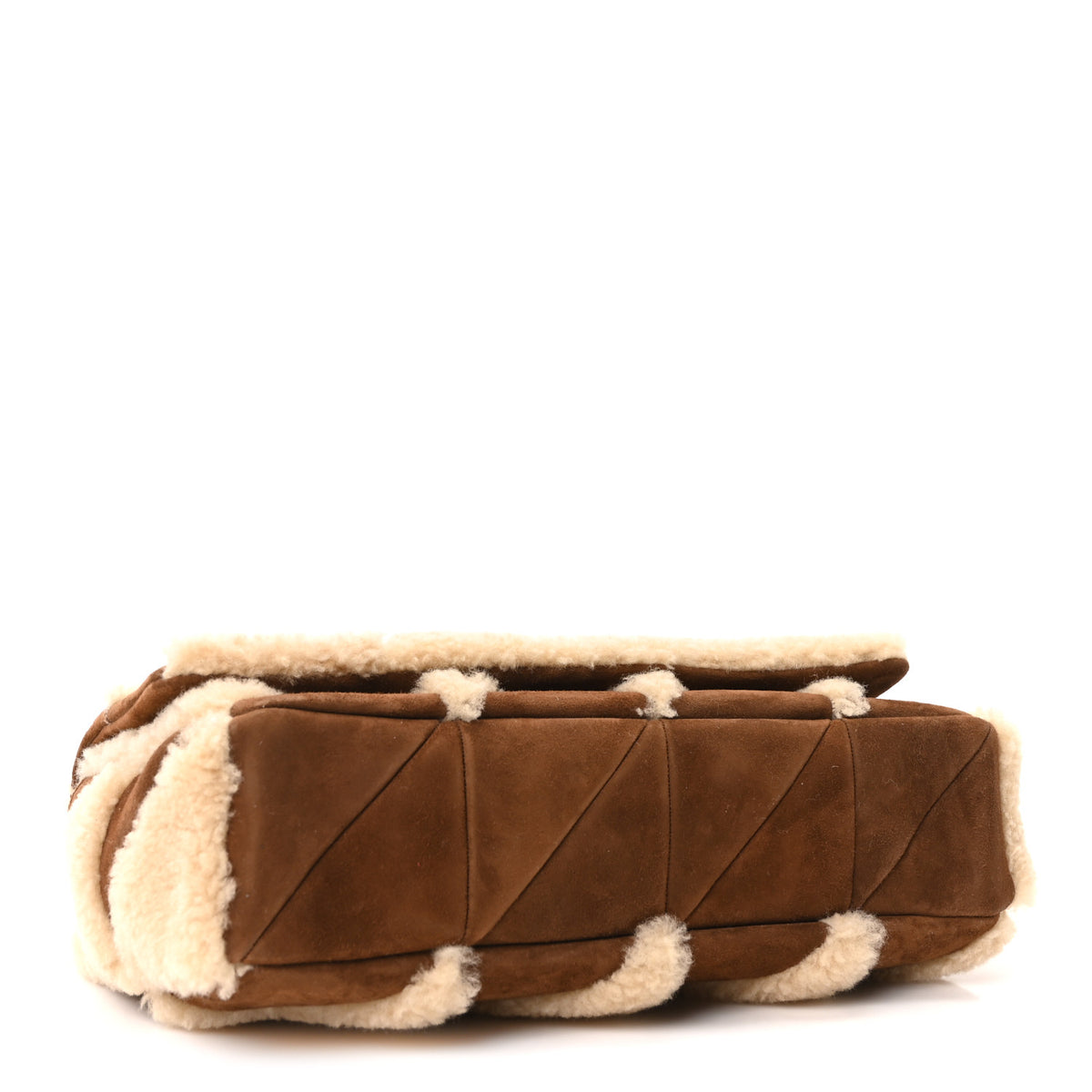 Saint Laurent Suede Shearling Patchwork Monogram Medium Jamie Brown Beige 4 of 10