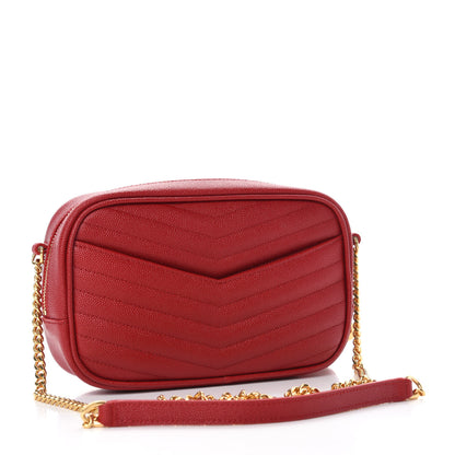 Saint Laurent Grain De Poudre Matelasse Monogram Mini Lou Camera Bag Eros Red 3 of 11