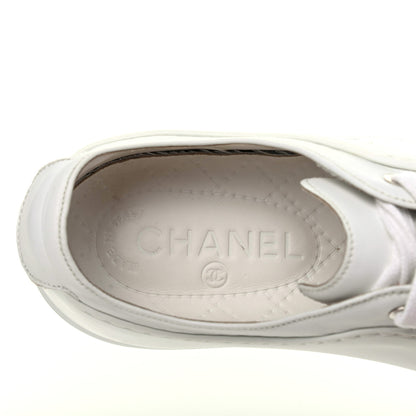 Chanel Calfskin Gum Womens CC Sneakers 37 White 7 of 16